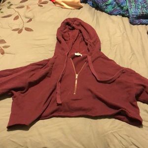 Cropped half zip hoodie